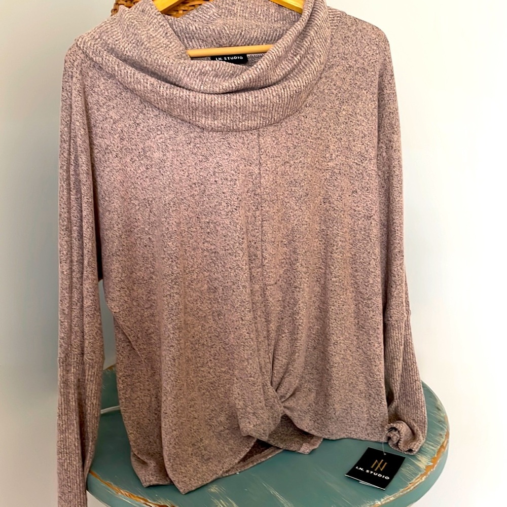 I.N.Studio Womens Cowlneck top